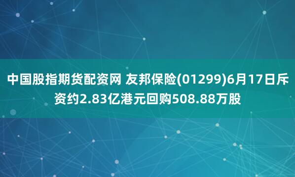 中国股指期货配资网 友邦保险(01299)6月17日斥资约2.83亿港元回购508.88万股