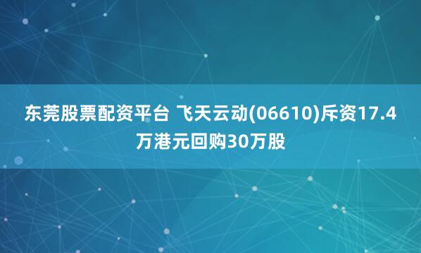 东莞股票配资平台 飞天云动(06610)斥资17.4万港元回购30万股